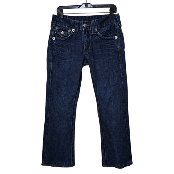 True Religion Jeans Womens 29 Billy Big QT Dark Wash Low Rise Boot Made In USA - Picture 1 of 11